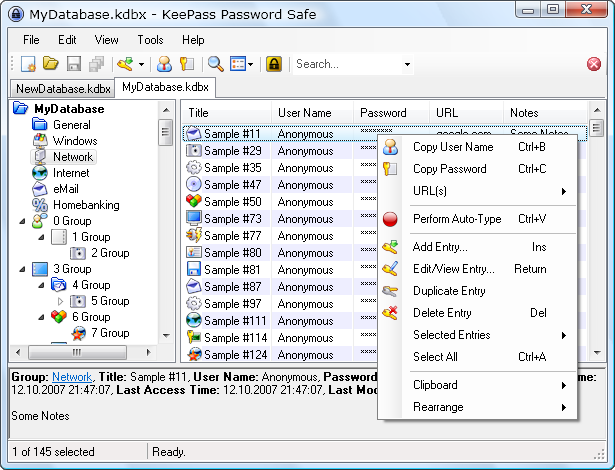 KeePass ecran