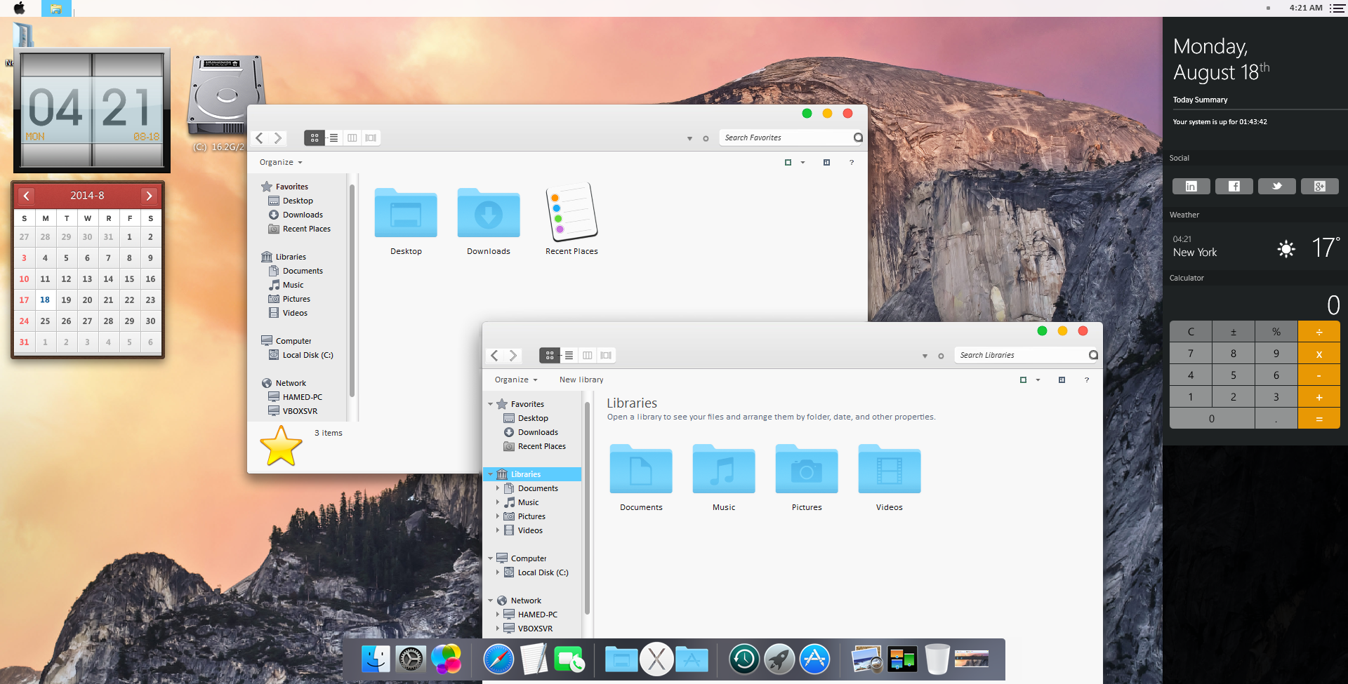 Thème OS X Yosemite pour Windows 8.1, 8 et 7